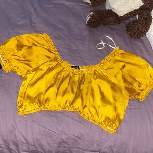Silky yellow crop top